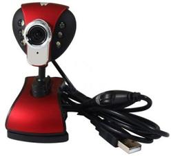 12.0M USB WebCam 12.0 Mega Pixel PC Camera 6 LED Light Rose Red